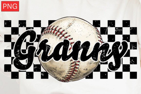 Baseball Checkered PNG for T-Shirt Graphics