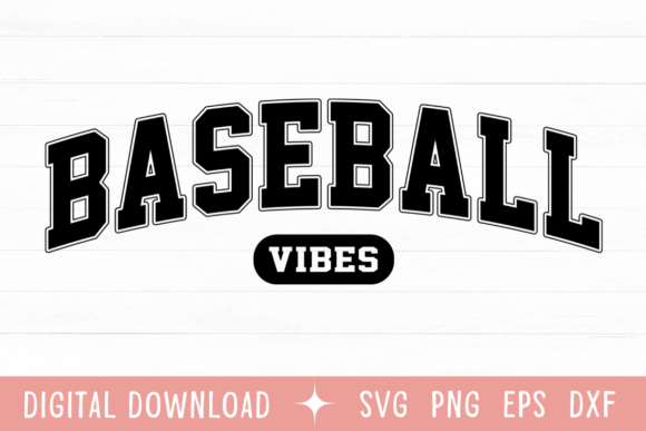 Baseball Vibes Retro Varsity SVG for Graphics & T-Shirt Designs