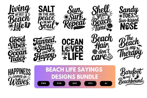 Beach Life SVG Bundle: Graphics for T-Shirt Designs