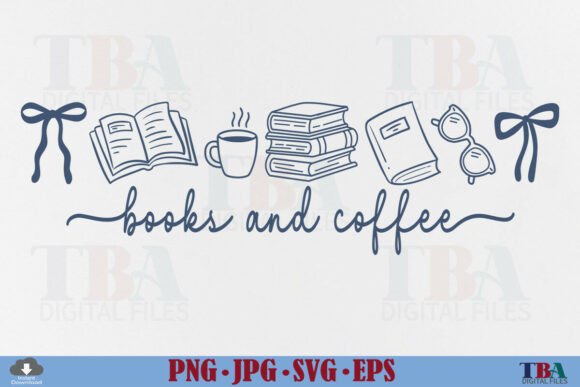 Books and Coffee SVG for T-Shirt Designs