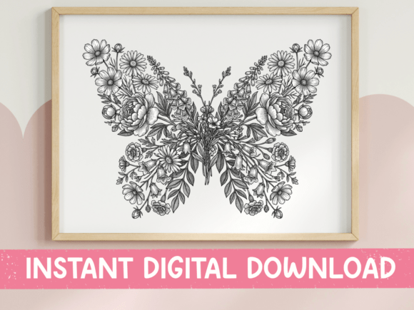 Floral Butterfly SVG: Graphics for T-Shirt Designs