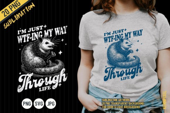 My Way Through Life Possum Retro Shirt Graphics