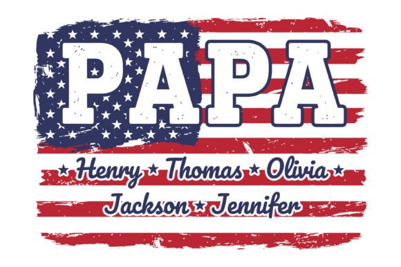 Papa Patriotic Flag SVG: Graphics for T-Shirt Designs