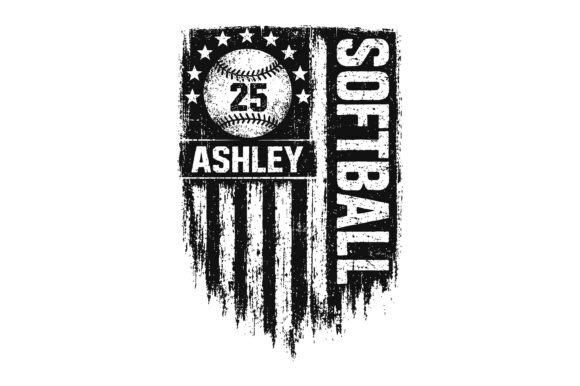 Softball USA Flag SVG for Graphics & T-Shirt Designs