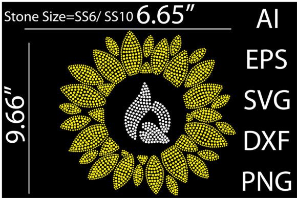 Sunflower Rhinestone Graphics for T-Shirt Designs